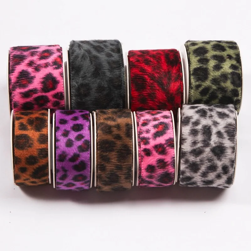 Leopard Velvet Ribbon Thick 1