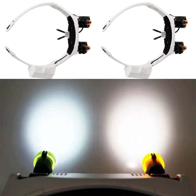 Lámpara de luz led doble gafas lupa lente gafas lupa Relojero de la joyería