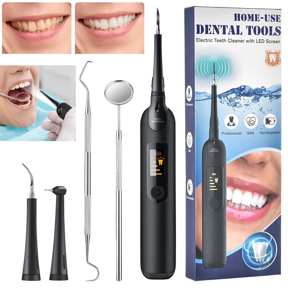 Sonic Dental Tartar Eliminator Scraper Scaler for Teeth Cleaning Whitening Electric Tooth Cleaner Dental Stone Removal Toothpick