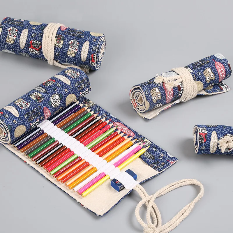 Rollable Pencil Case for Brushes Make Up Brushes Storage Bag Art Pencil Case Roll Box Estuche Escolar Estuches Escolares