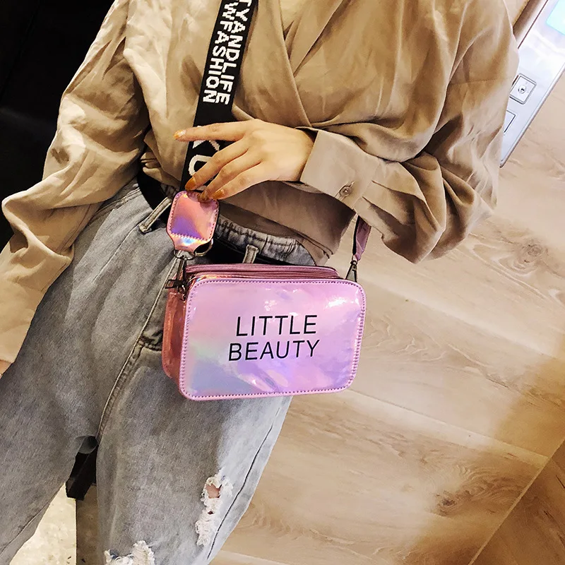 

Women Crossbody Bags For Female 2020 High Quality Letter Laser Small Square Shoulder Messenger Ins Wild PVC Jelly Bag