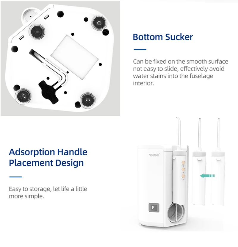 Nicefeel Oral Irrigator 7pcs Tips 600ml Water Flosser Irrigator Dental Hygiene for teeth cleaning Water Pick irrigators Flossing