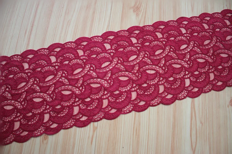 10Meters Embroidered Lace Fabric Garment Rose Red Sapphire Trim Ribbon DIY Clothing Dress Sewing Accessories