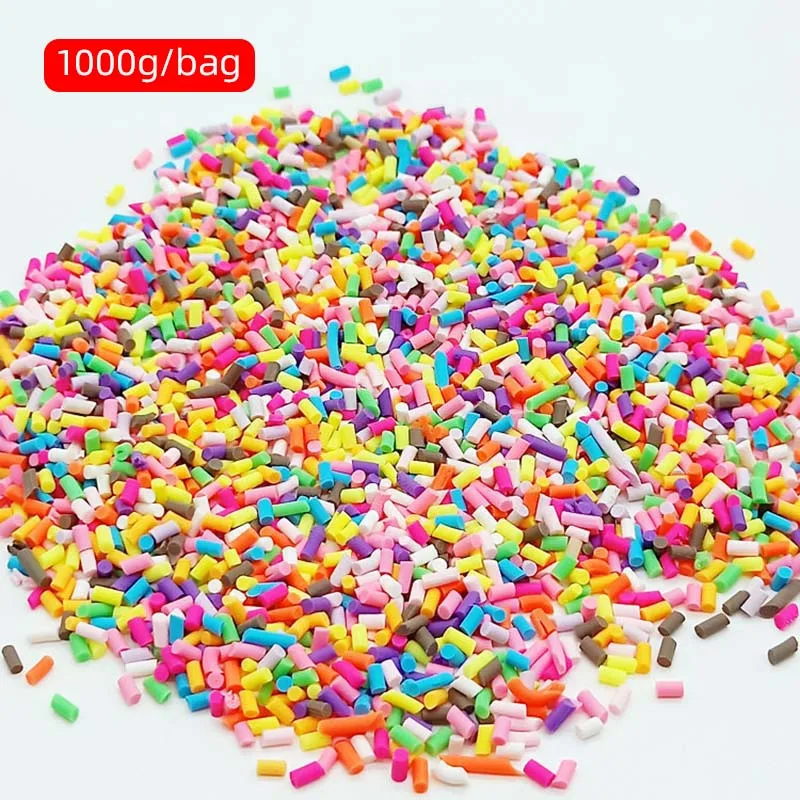 1000g/bag Slime Clay Candy Sweets Fake Sugar Sprinkle Decorations for Fake Cake Dessert Food Particles Decoration Kids Toys