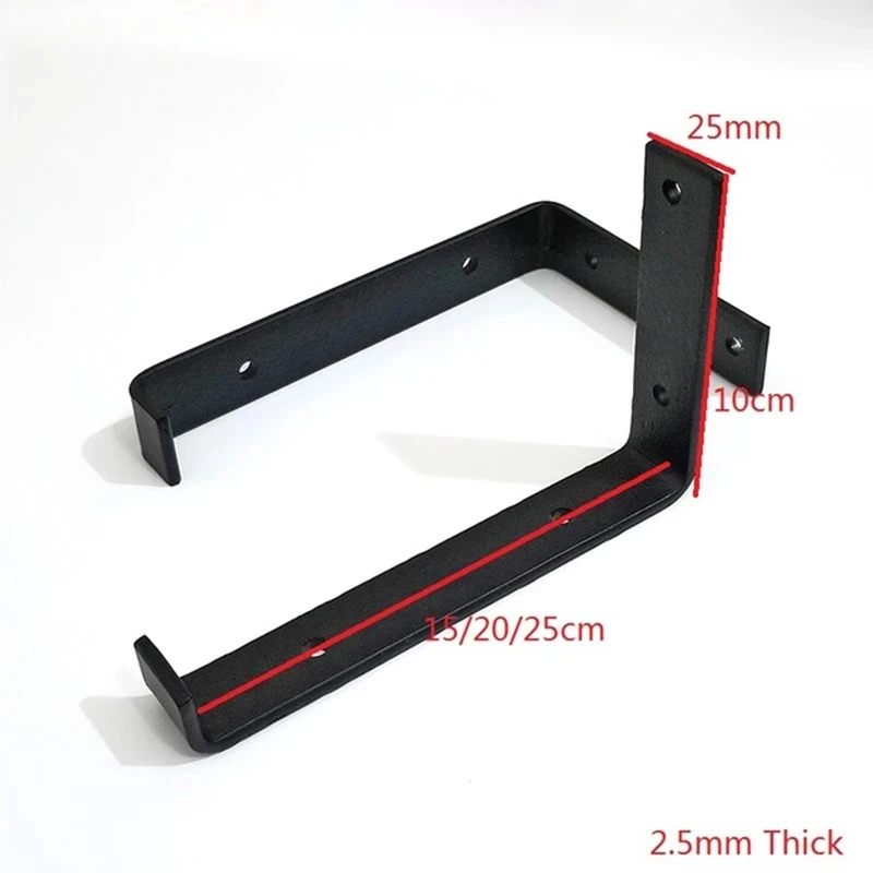 1Pair(2 PCS) Black Wall Mounted Shelf Bracket Brackets Support With Screws L shape，for DIY Open Shelving Hardware Included