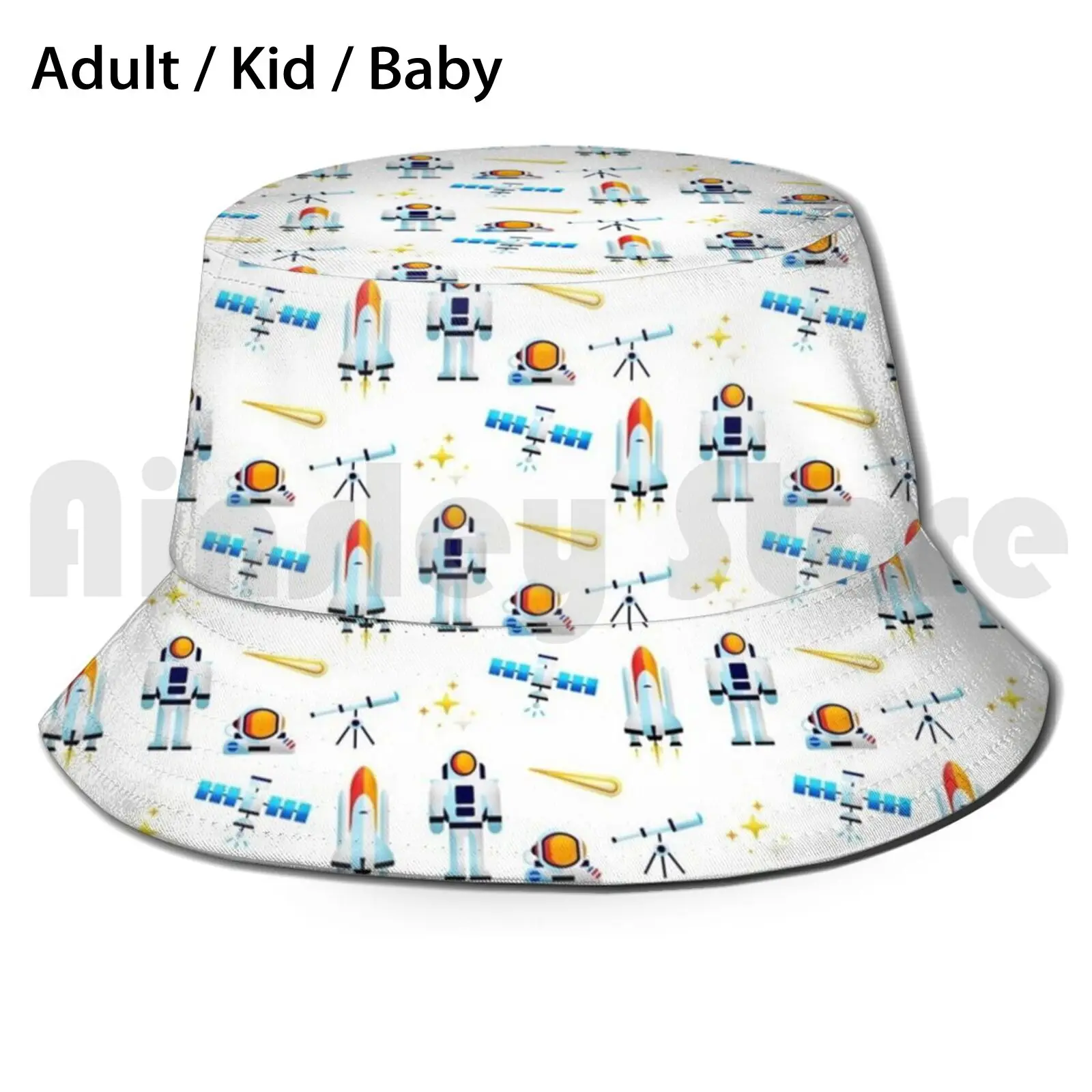 Astronaut Pattern Sun Hat Foldable UV Protection Astronaut Science Space Nerdy Weird Abstract