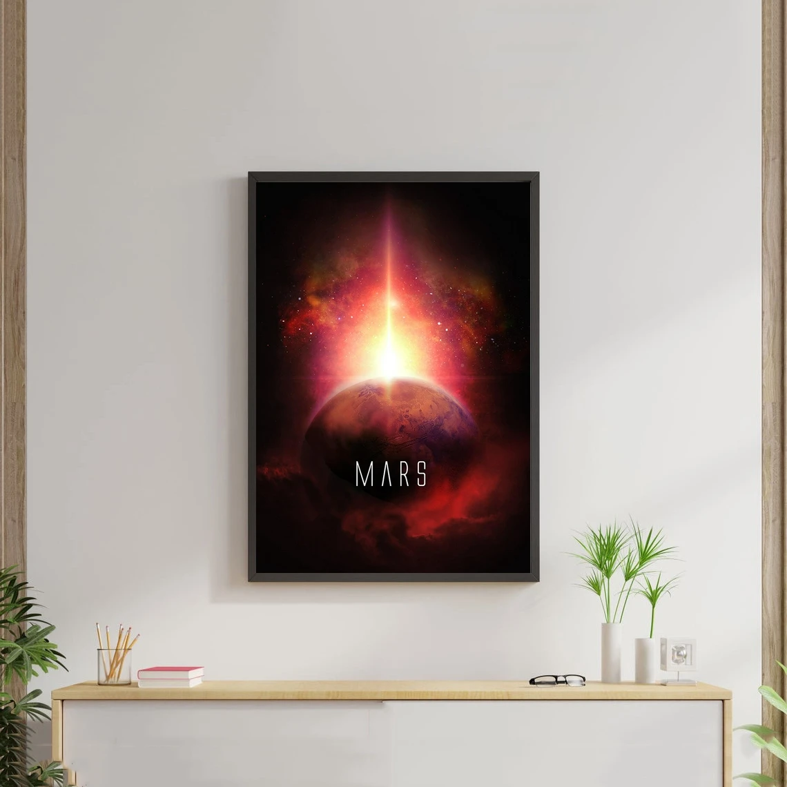 Planet Mars Poster Minimalism Art Poster Canvas Picture Print Wall Painting Home Decoration