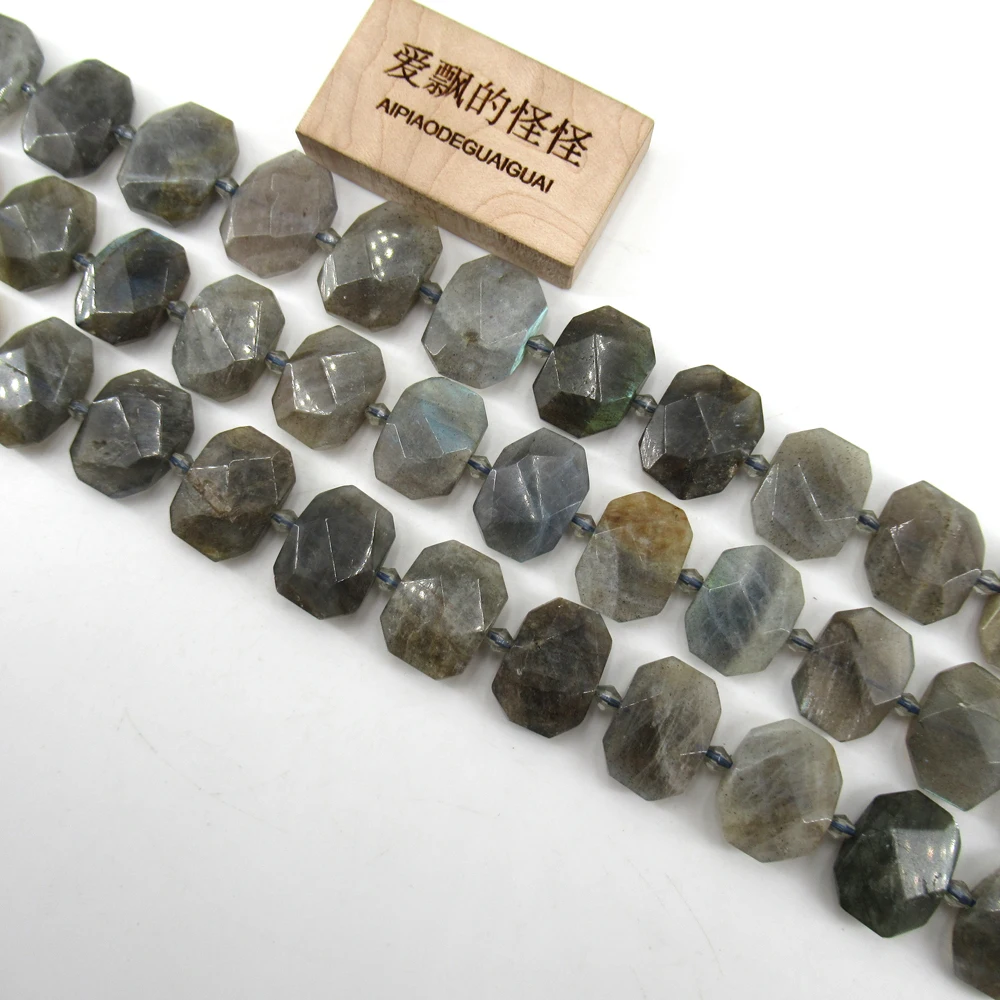 APDGG Natural Faceted Labradorite Rectangle Rectangular 16