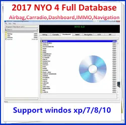 2023 Hot Auto Repair Software Latest 2017 NYO 4 Full Database Airbag+ Carradio+ Dashboard+ IMMO+ Navigation Free remote install