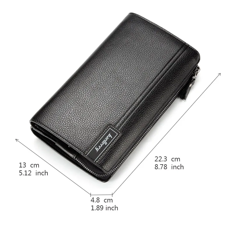 Baellerry New Men Wallets Big Capacity Handbags Cell Phone Pocket Passcard Pocket Male Clutch Bag Top Quality Men Money Clips