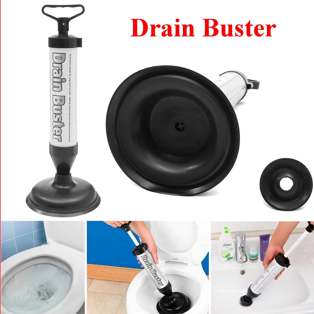 

Toilet Plunger Toilet Aerodynamic Drainage Dredge Manual High Pressure Sink Plunger Opener Bathroom Blockage Cleaner