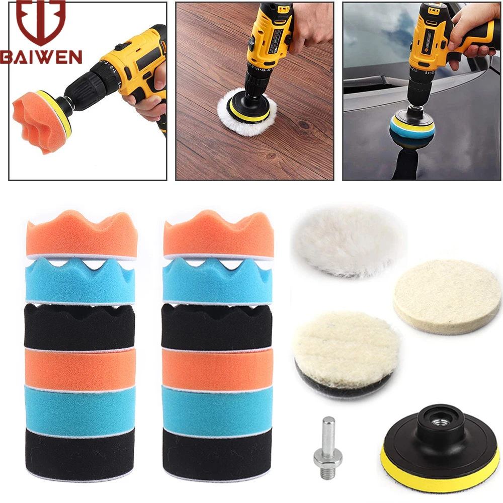 Auto Polijsten Spons Pads Kit Buffing Waxen Foam Pad Buffer Set Polijstmachine Machine Wax Pad Boot Auto Polish Buffer Boor wiel
