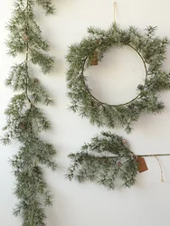 Christmas tree cedar silver fir tree home decoration garland rattan with pine needles hanging decoration window shooting props