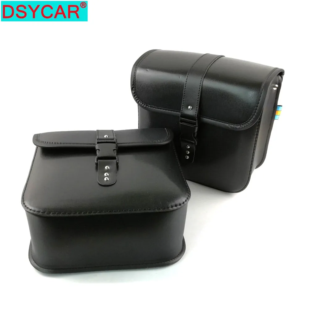 

DSYCAR 1Pair PU Leather Motorcycle Bags Outdoor Motocross Saddle Bag Side Boxes Motorcycle Luggage case Universal New