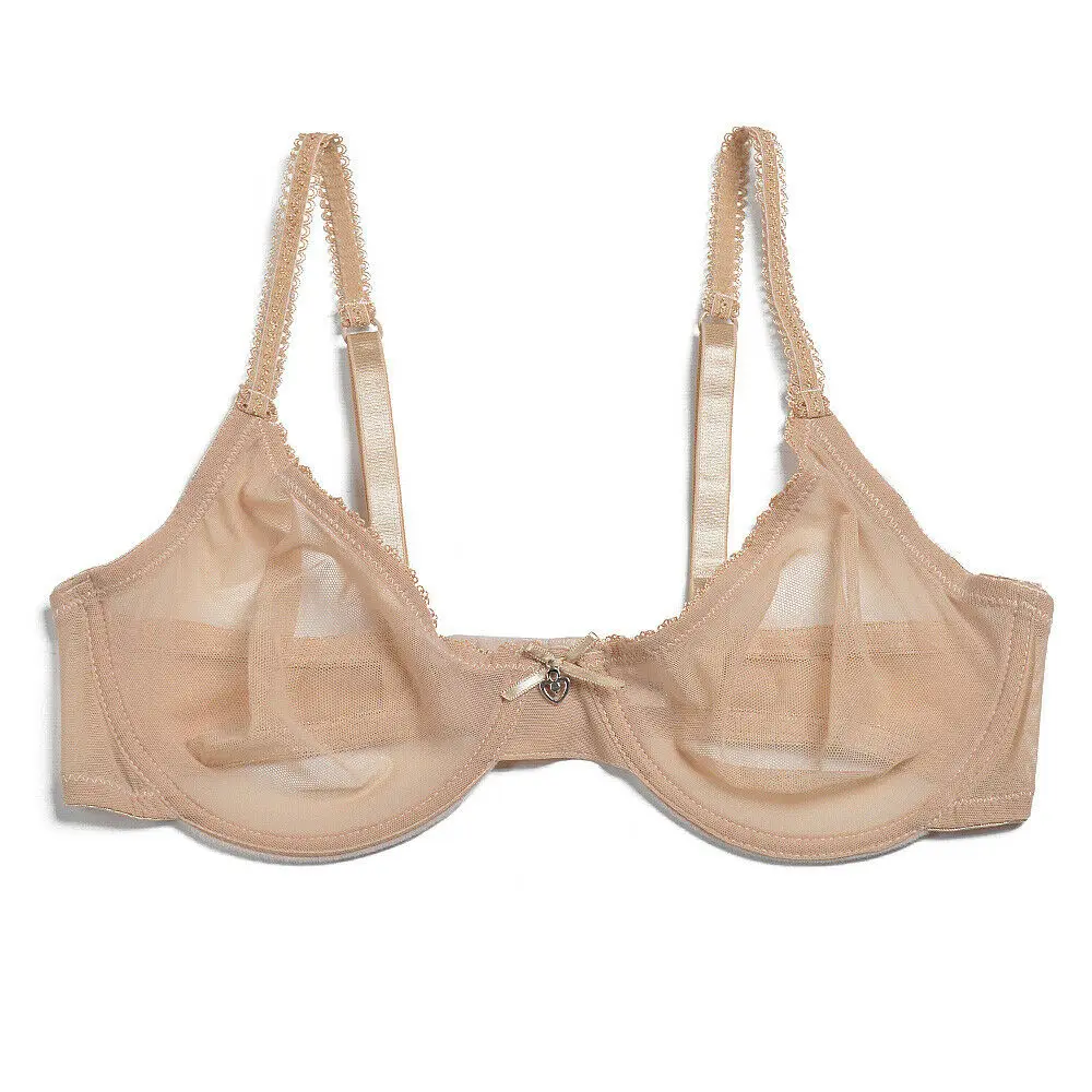 Sujetador hueco transparente para mujer, malla de gasa sexy, sujetadores ultrafinos B, C, D, E, F 75, 80, 85, 90, 95, 100, ee. Uu., ue, reino unido,