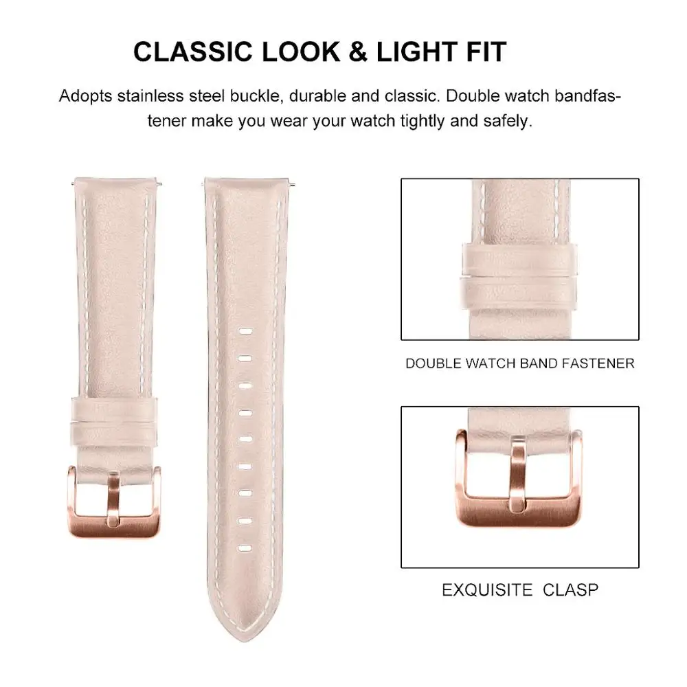 Lederen Horloge Band Strap Voor Samsung Galaxy Watch3 41Mm 45Mm Vervanging Fashion Pols Bands Armband Voor Horloge 42mm 46Mm