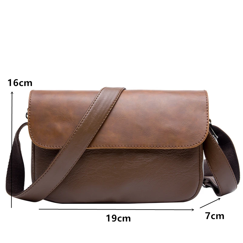 Retro Shoulder Bag Men Crossbody Bags Street Fashion Soft Leather Shoulder Bag for Men Messenger Bag Small Flap Bag Handbags