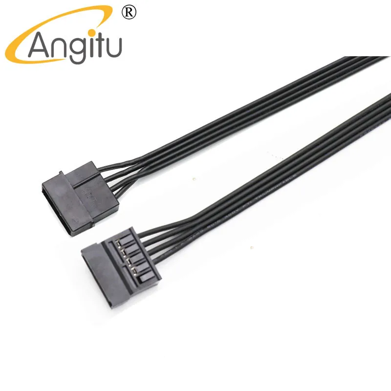 Angitu Sata 15Pin Male to Female Molex Male to Female Cable Sata Female Sata to Molex/IDE 4pin Exension Power Adapter Cable