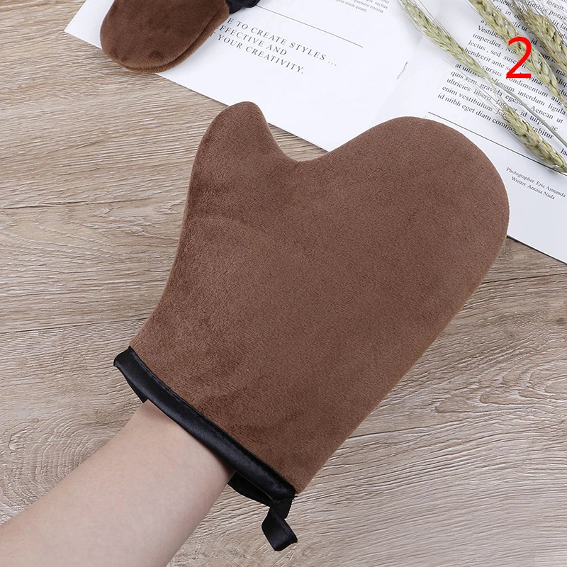 S/L Reusable Finger Glove Body Self Tan Glove Applicator Tanning Gloves Cream Lotion Mousse Body Cleaning Glove Scrub Mitt