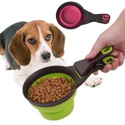 Convenient Pet Feeding Spoon Food Shovel Scoop Multifunctional Dog Cat Silicone Container Bowl mascotas Feeder for Animals Dogs