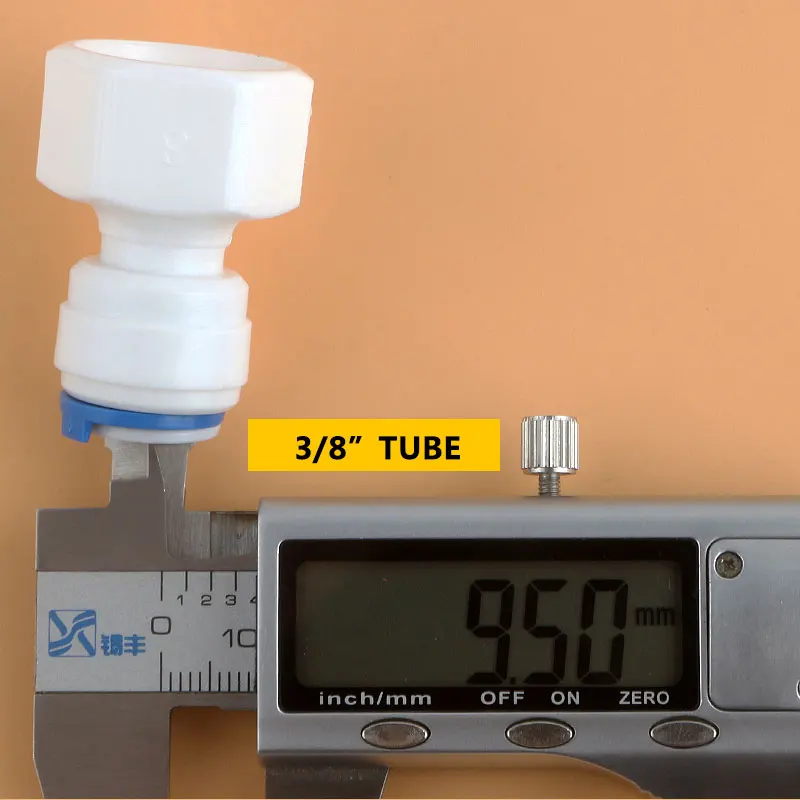 Purificador de água com rosca interna, filtro de água, encaixe rápido do conector, tubulação plástica reta, 43N diâmetro 19mm, 1/2 in a 3/8 in Tube