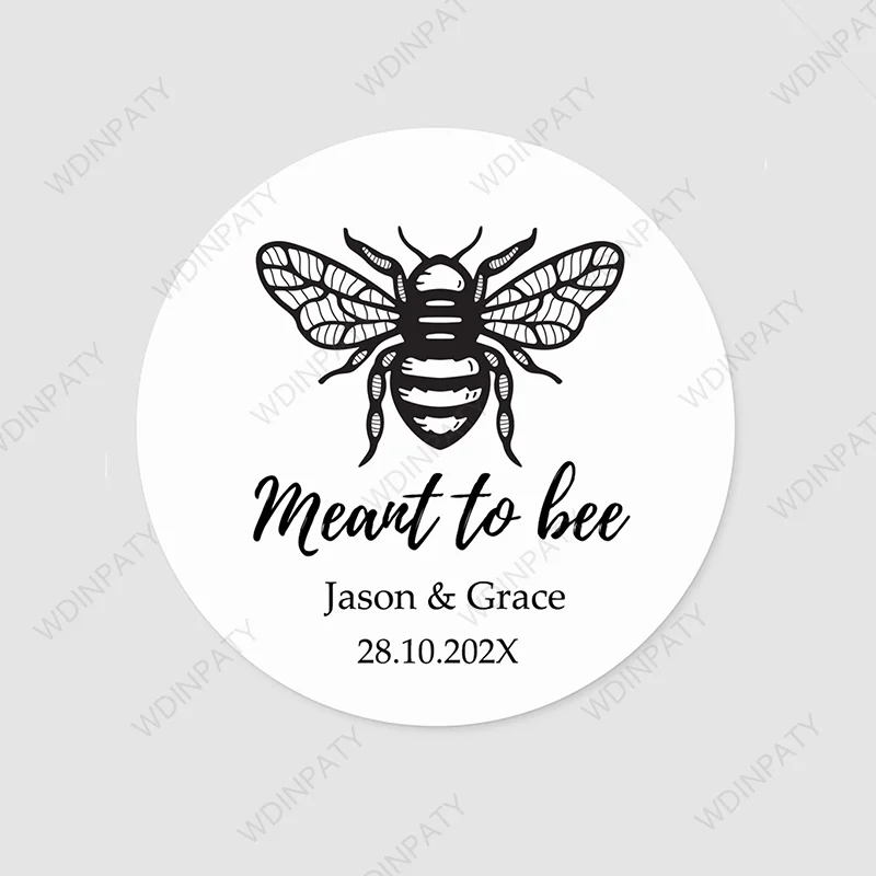 Personalized Meant To Bee Labels Honey Wedding Favors  Stickers Custom Text Marriage Labels  Glossy/Kraft Paper