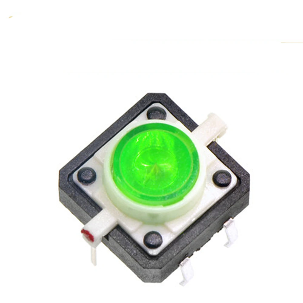 5PCS 1 Set 12X12X7.3 Tactile Push Button Switch Momentary Tact LED 5 Color 12X12X7.3mm 12*12*7.3mm DC12V 50mA