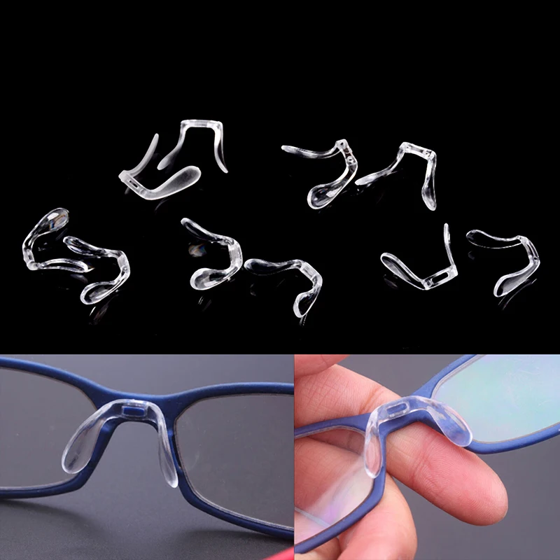 2pcs Eyeglasses Saddle Bridge Glasses Bridge Strap Nose Pads Soft PVC Anti-Slip Nosepads Screw-in Eye Glasses Nose Piece