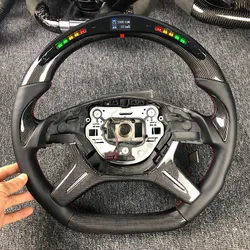 LED Racing Carbon Fiber Steering Wheel For Mercedes-Benz C Class W204 C180 C200 G63 S204 W212,V212,S212 W463 X166 W166