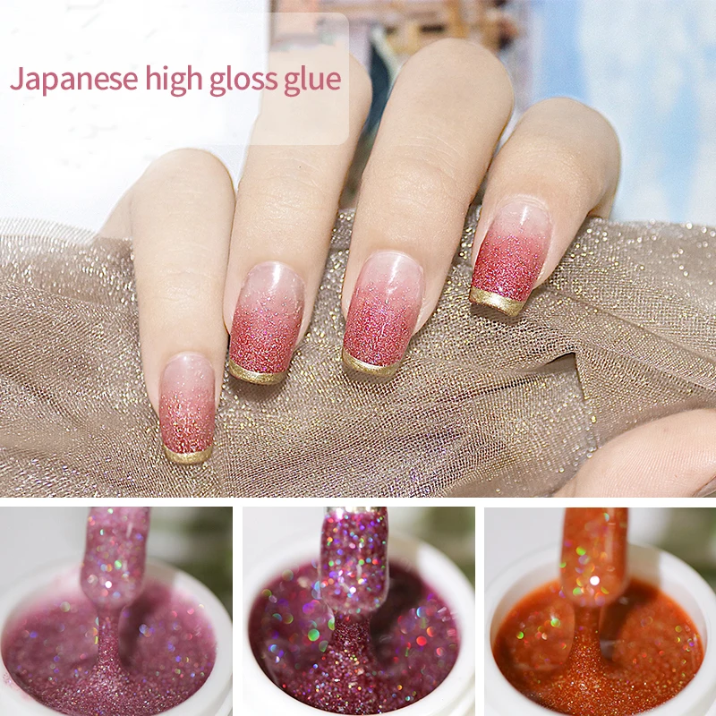 SKVP Glitterเล็บเจลPolish UV LED 8MLฐานและTop Coatสำหรับเล็บSequins Soak OffภาษาโปลิชคำVenalisaกึ่งถาวรเล็บ