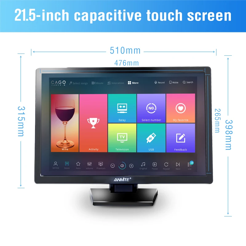 Anmite 22 TFT Lcd Touch Monitor PC optional Resistive /Capacitive touch Display