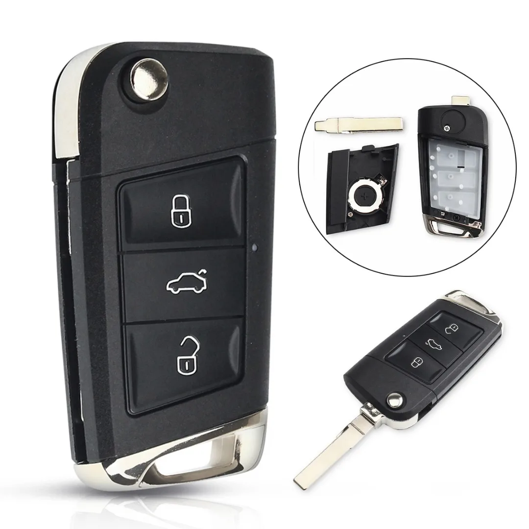 3 Button Conversion Flip Remote Key Fob Shell Fit For Golf 7 MK7