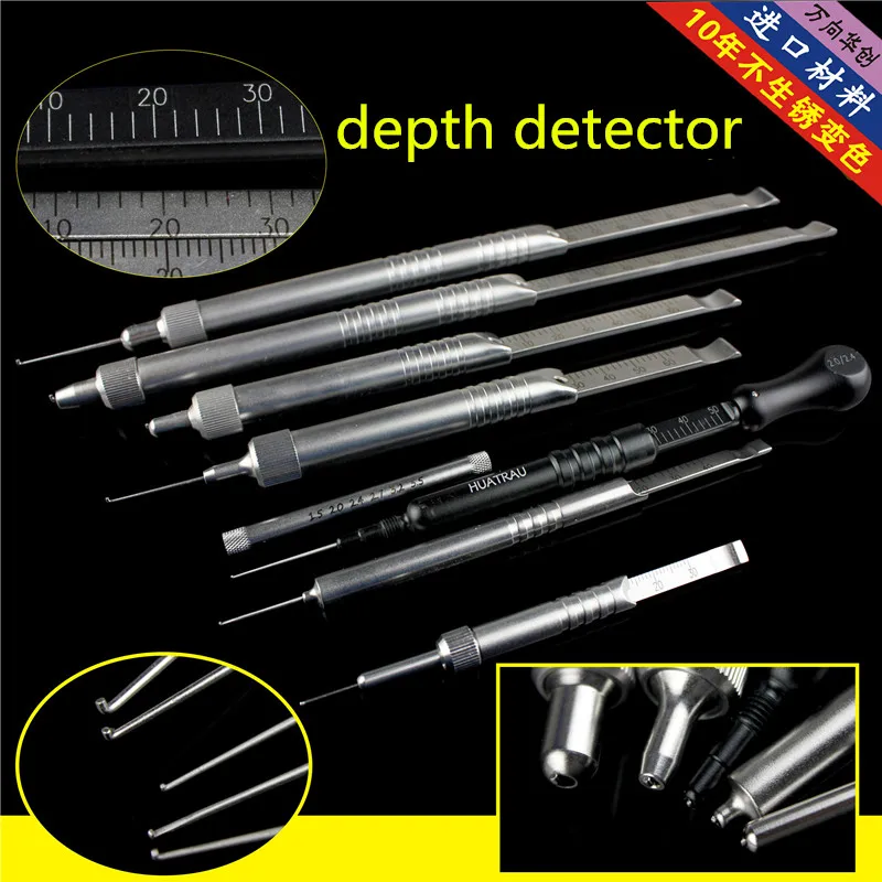 AO Depth Gauge vetereinary orthopedic instrument implants bone screw plate measuring ruler drill hole measurement deepth Sounder