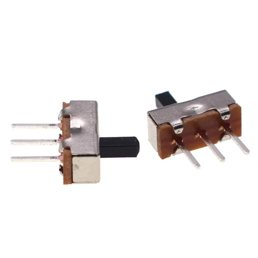 Cltgxdd 10pcs SS12D00 Interruptor ON-OFF Mini Slide Switch 3Pin 1P2T 2 Position Toggle Switch Handle Length : 2MM/3MM/4MM/5MM