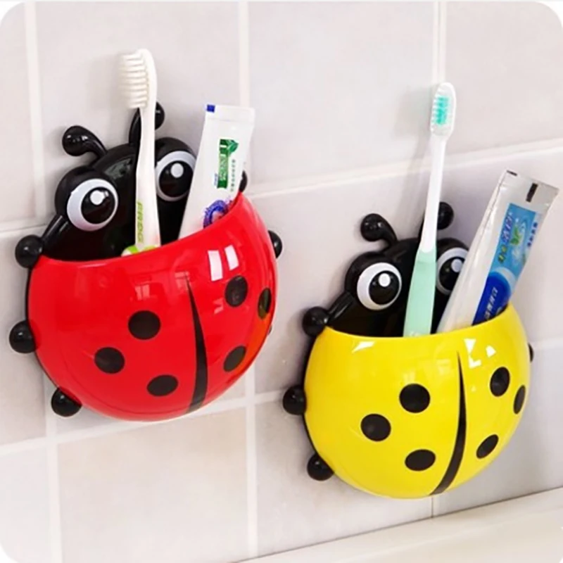 Creative Seven Star Ladybug Cartoon Toothbrush Holder Vanity Finishing Appliance Hanging Organizer Bathroom Accessories