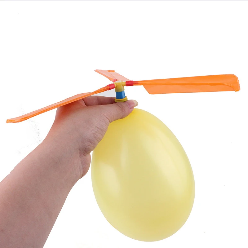 1pc Fun Physics Experiment Homemade Balloon Helicopter DIY Material Home School Educational Kit Child Gift