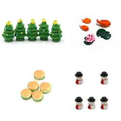 5pcs Cute Mini Chick Rabbit Cow Sheep Animal Micro Miniature Terrarium Succulent Ornaments Accessories Fairy Garden Supplies