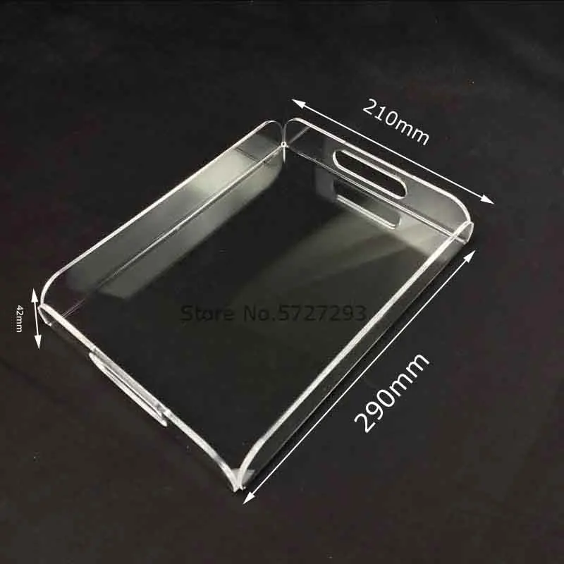 Rectangle Transparent Acrylic Serving Tray Fruits Snacks Jewelry Decorative Plate For Multifunctional Storage