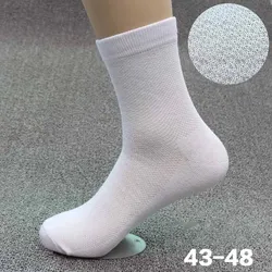 Men's Sock Black White Business Men Socks Soft Breathable Summer Autumn Short Socks For Male Mesh Plus Size Socks 44 45 46 Sox