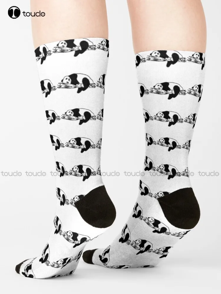 Cute Animal Friendly Panda Socks Work Socks Personalized Custom Unisex Adult Teen Youth Socks Christmas Fashion New Year Gift