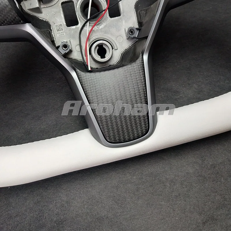 For Tesla Yoke Carbon Fiber Steering Wheel Model Y Model 3 2017 2018 2019 2020 2021 Foaming Process Carbon Fiber Steering Wheel