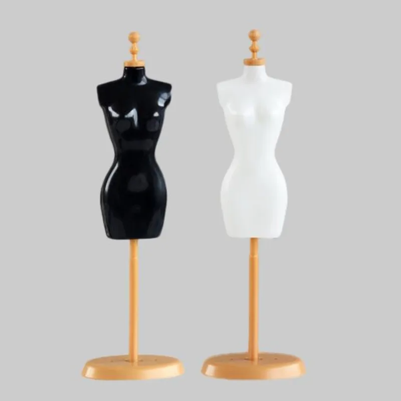 25cm Fashion Hanger Female Clothing Mannequin Wedding Dress Cake Ornament Black Window Model Doll Mini Dessert Table D355