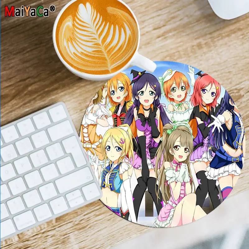 Maiyaca New Design Love Live! Sunshine!! Anime Computer Gaming round Mousemats gaming Mousepad Rug For PC Laptop Notebook