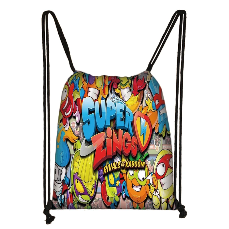 Super Zings Cartoon Kids Drawstring Backpack Shopping School Traveling Party Bags Gift 38*32CM