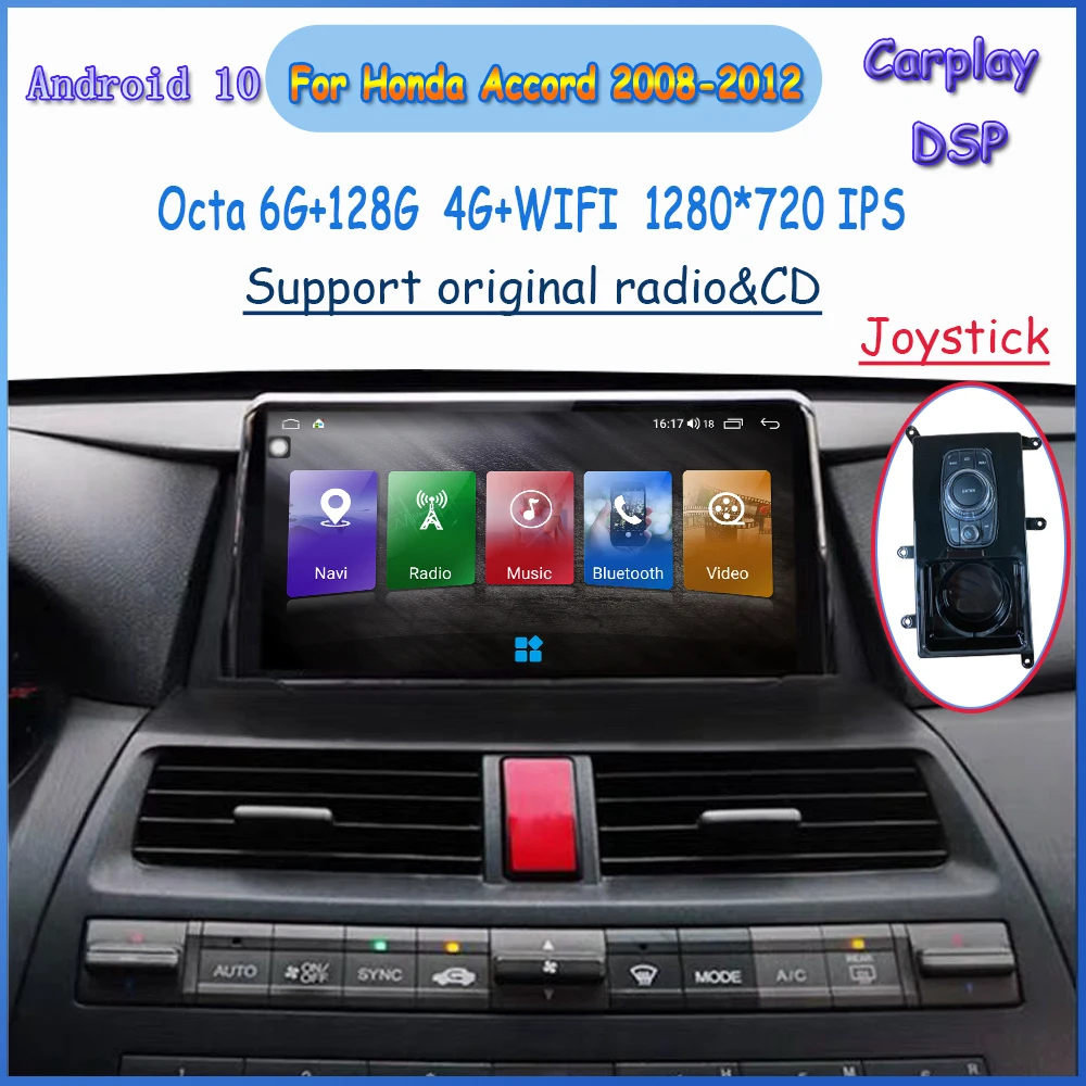 For Honda Accord 8 Crosstour 2008-2012 Android Car Radio Dvd Multimedia Player Stereo Auto Recorder Carplay Gps Navigation RDS