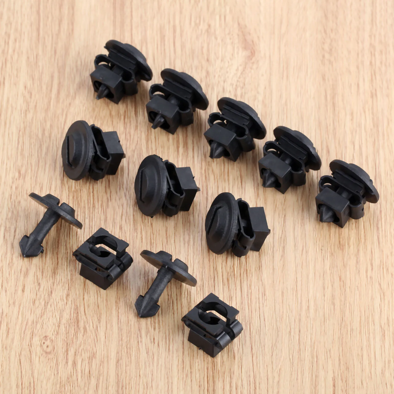 

10set Auto Fastener Clips Under Engine Cover Undertray Fitting clip set Fit For Audi A4 A6 For Volkswagen Black