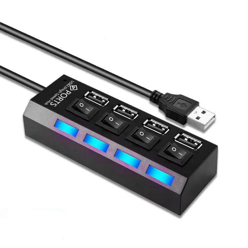 USB Hub Notebook Komputer U Disk Mouse Keyboard Splitter Multi-port Data Switch 50Cm Panjang Garis