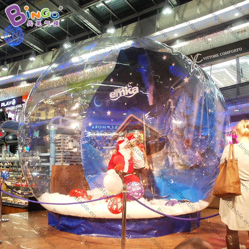 Personalized 6 meters diameter inflatable bubble ball for sale / Giant transparent christmas snow balloons toys