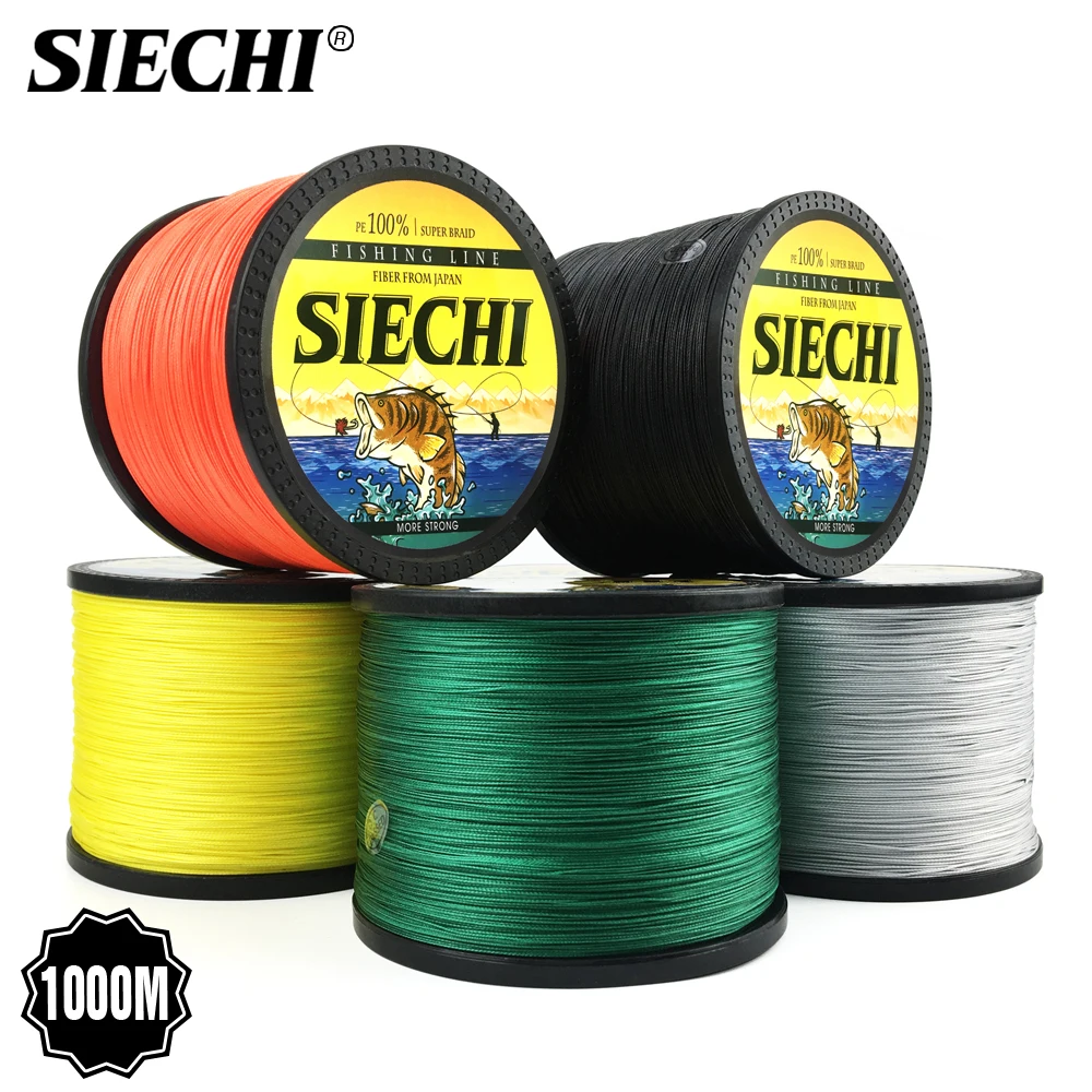 SIECHI Braid Fishing line 300M 500M 1000M 4 Strands 8 StrandsMultifilament Fishing Wire Carp Fishing 20-88lb