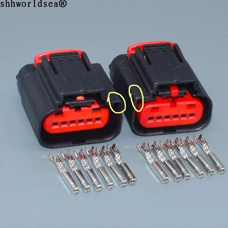 worldgolden 6Pin/Way female right and left Accelerator Pedal Position Sensor Throttle Pedal Connector Plug For FORD GM 1438153-5
